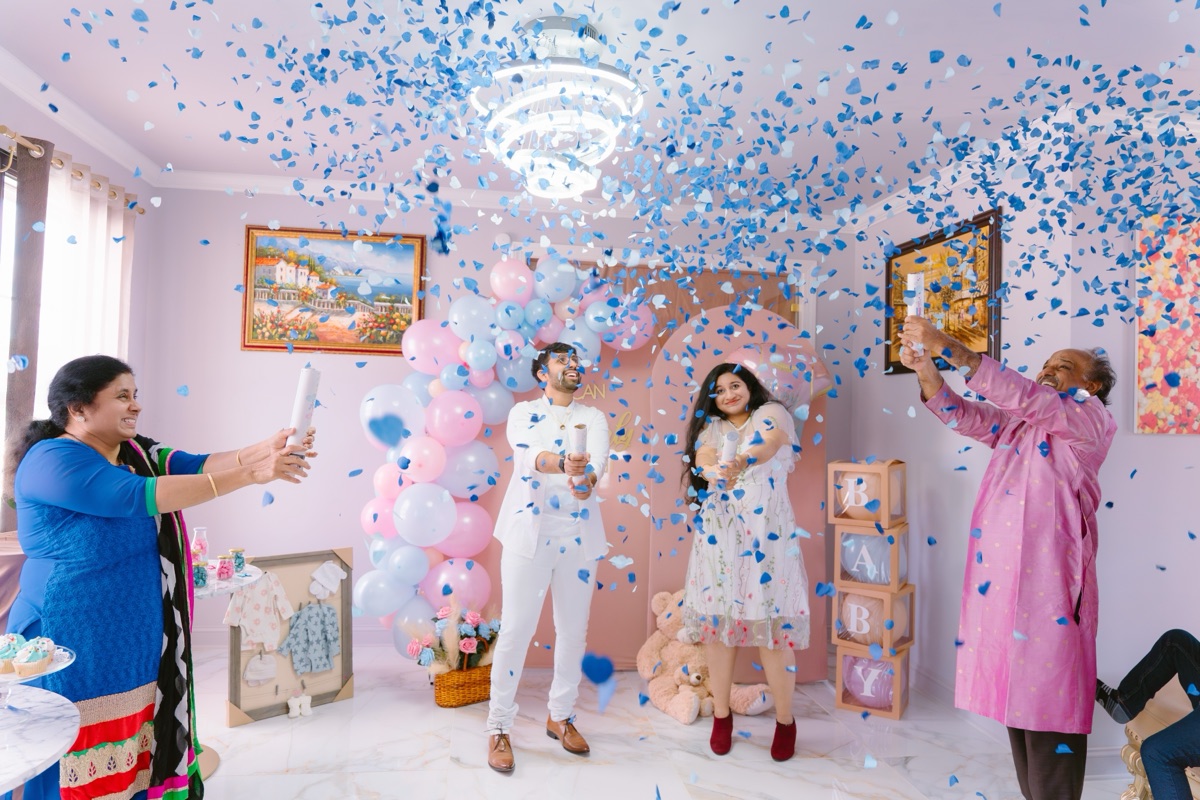 Sriraj Vasireddy's gender reveal photographed by Kevin Socola Films